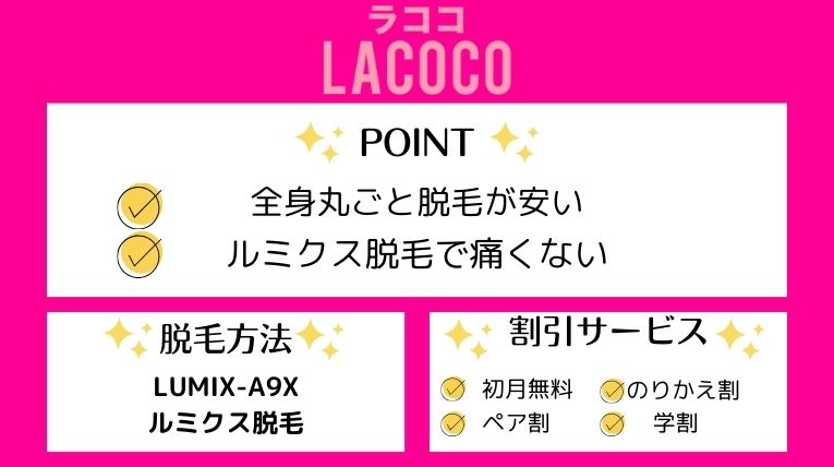 ラココおすすめポイント
